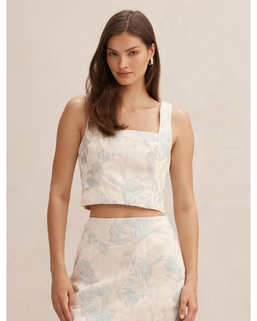 Forever New Natural Calliope Embellished Top