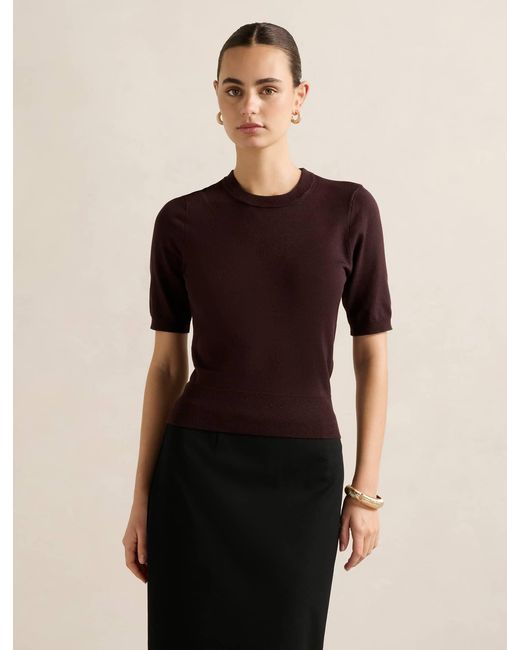 Forever New Black Maisie Short Sleeve Tee Shirt