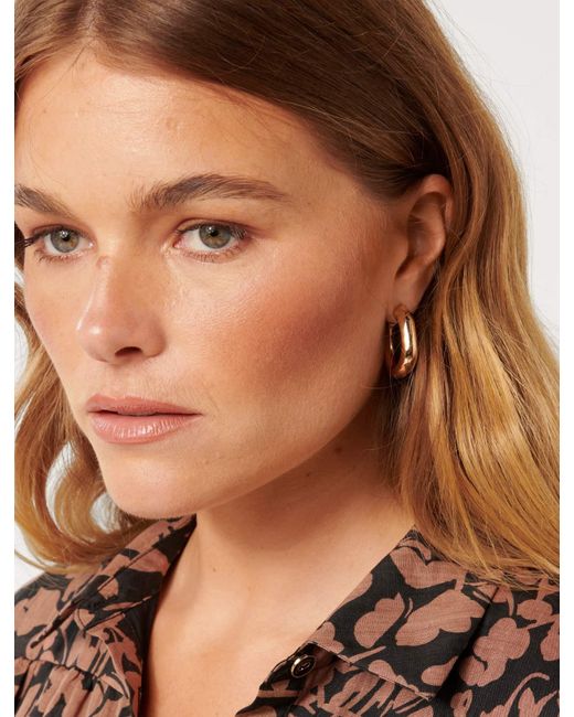 Forever New Brown Signature Cally Chunky Hoop Earrings