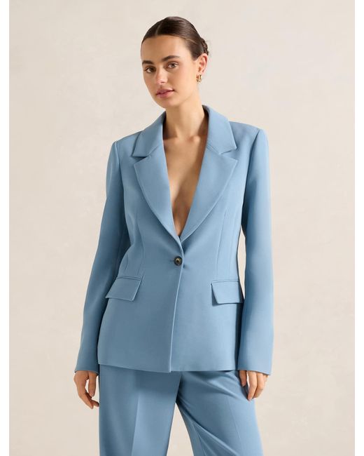 Forever New Blue Ariel Sculpt Blazer Jacket