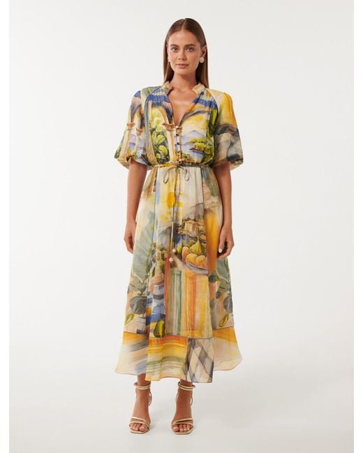 Forever New Multicolor Viola Printed Midi Dress