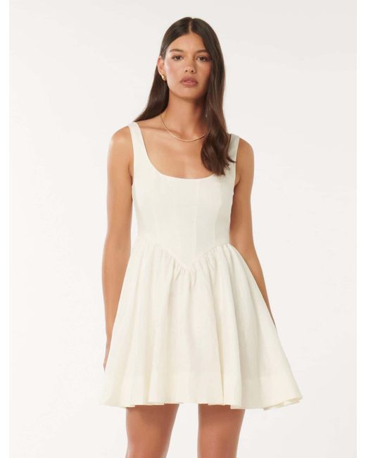 Forever New White Trinity Corset Mini Dress