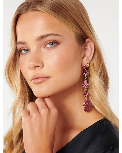 Forever New Brown Signature Petal Stone Drop Earrings