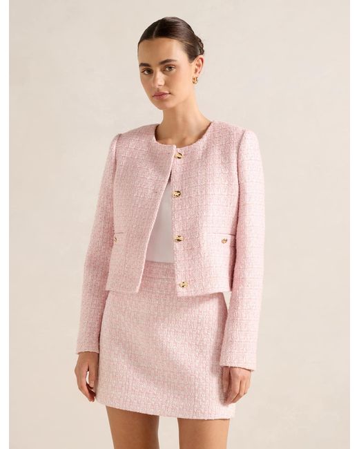 Forever New Pink Lisa Boucle Jacket