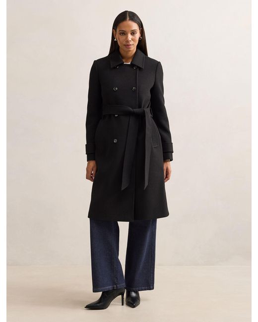 Forever New Blue Sophie Double Breasted Wrap Coat
