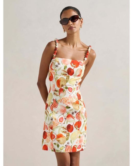 Forever New White Sasha Petite Strappy Printed Mini Dress