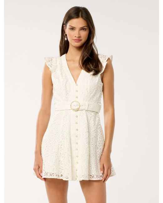 Forever New White Sinead Lace Mini Dress