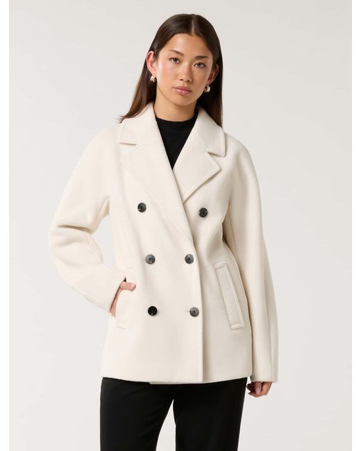Forever New Natural Bianca Mid Length Coat