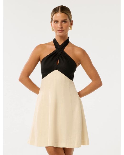Forever New Natural Lea Petite Halter Neck Mini Dress