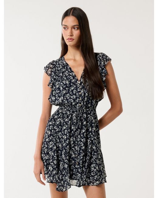 Forever New Multicolor Maxine Flutter Sleeve Mini Dress