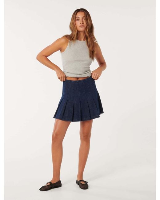 Forever New Blue Chelsea Denim Mini Skirt