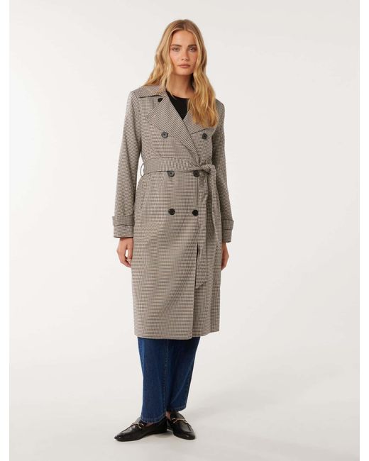 Forever New Natural Charlie Check Trench