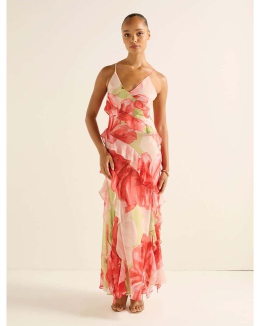 Forever New Multicolor Poppy Ruffle Gown
