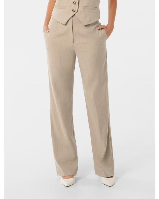 Forever New Natural Bonnie Button Tab Pant
