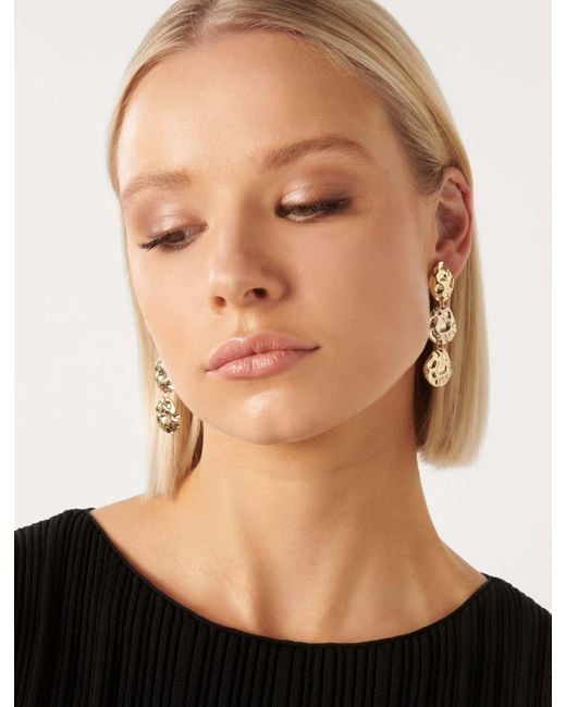 Forever New Black Signature Anthea Textured Drop Earrings