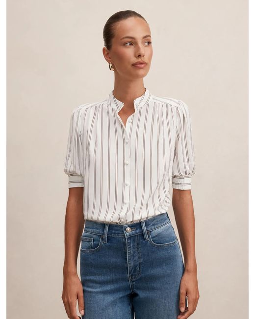 Forever New White Dorothea Stripe Blouse