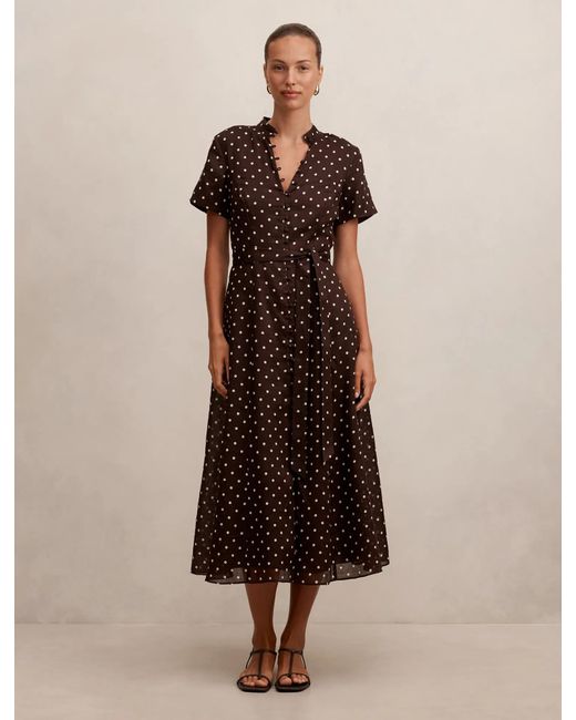 Forever New Natural Therese Short Sleeve Midi Dress