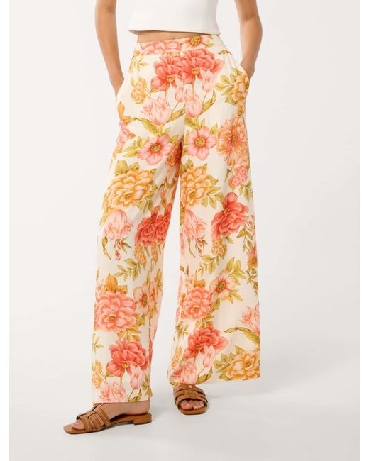 Forever New Orange Ingrid Wide Leg Pant