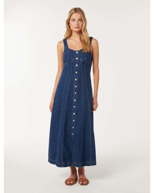 Forever New Blue Aida Midi Dress