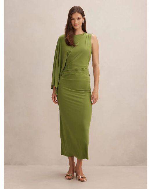 Forever New Green Fleur Cape Shoulder Maxi Dress