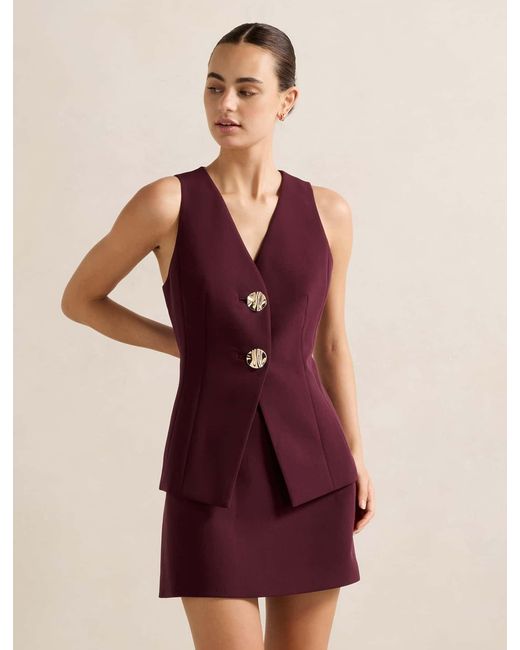 Forever New Red Lee Long Waistcoat