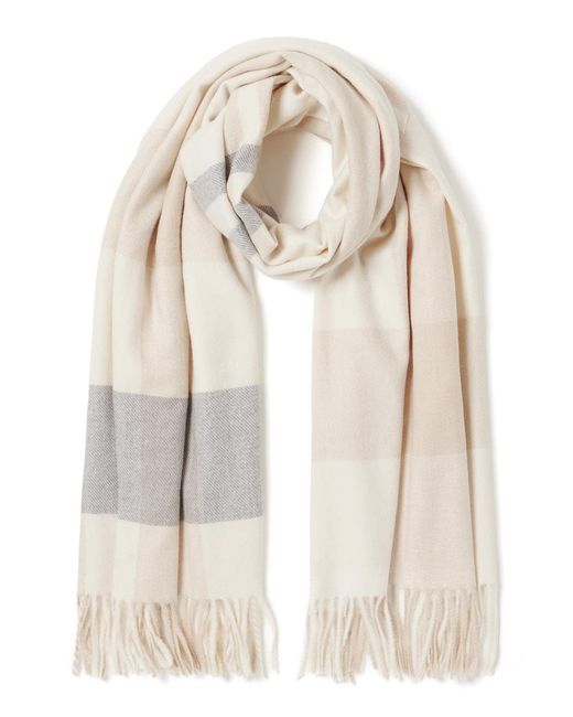 Forever New White Ada Check Scarf