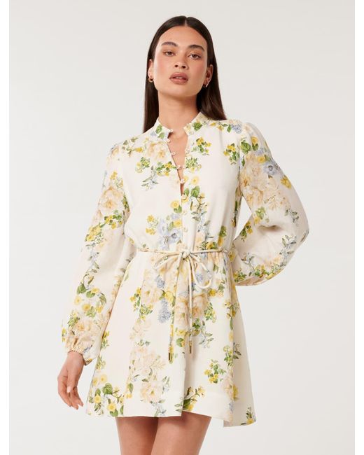 Forever New Green Annalise Fluted Mini Dress