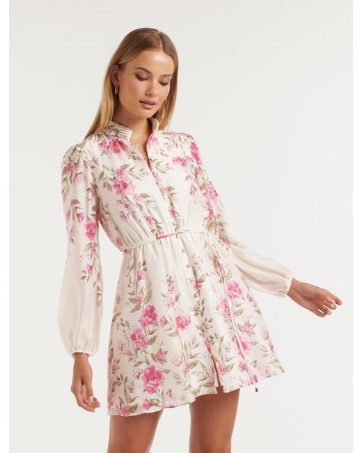 Forever New Pink Preston Floral Mini Dress