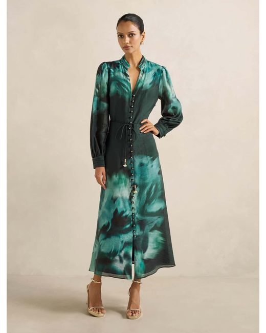 Forever New Green Camilla Petite Long Sleeved Midi Top