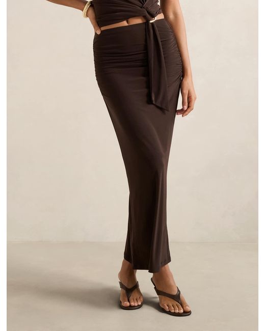 Forever New Brown Jazelle Jersey Maxi Skirt