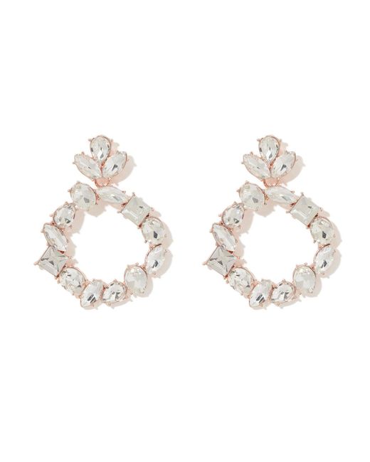 Forever New Metallic Signature Klara Stone Hoop Earrings