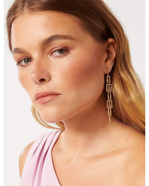 Forever New Brown Signature Farley Fine Link Drop Earrings