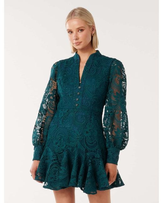 Forever New Iris Lace Mini Dress in Blue | Lyst UK