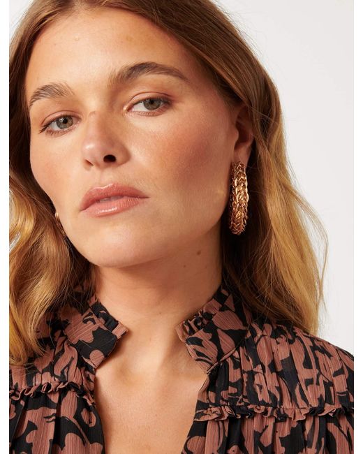 Forever New Brown Signature Cole Chunky Hoop Earrings