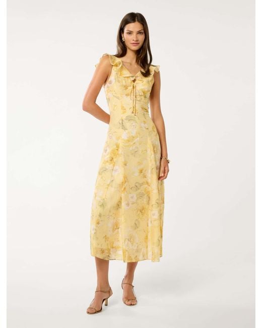 Forever New Multicolor Lenny Godet Printed Midi Dress