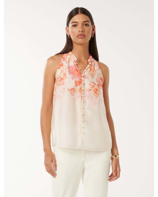 Forever New White Pina Printed Blouse