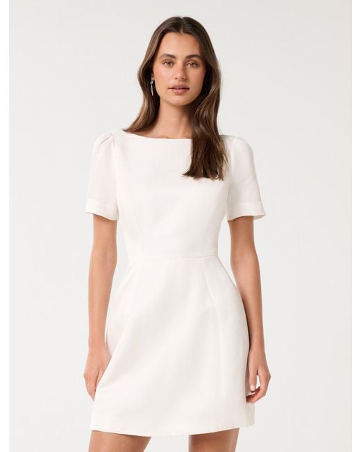 Forever New White Simone Bow Back Mini Dress