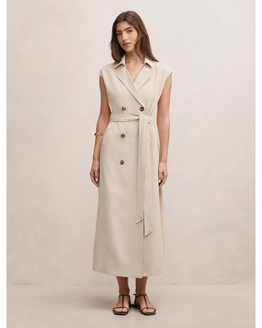 Forever New Natural Elsa Sleeveless Trench Midi Dress