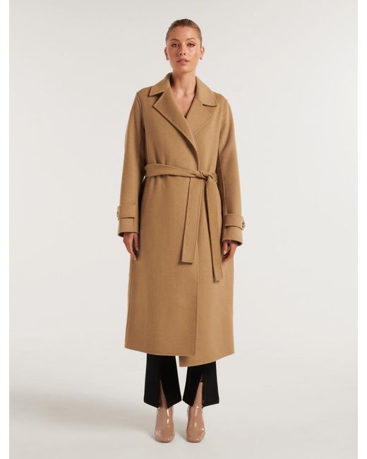 Forever New White Devon Felled Coat