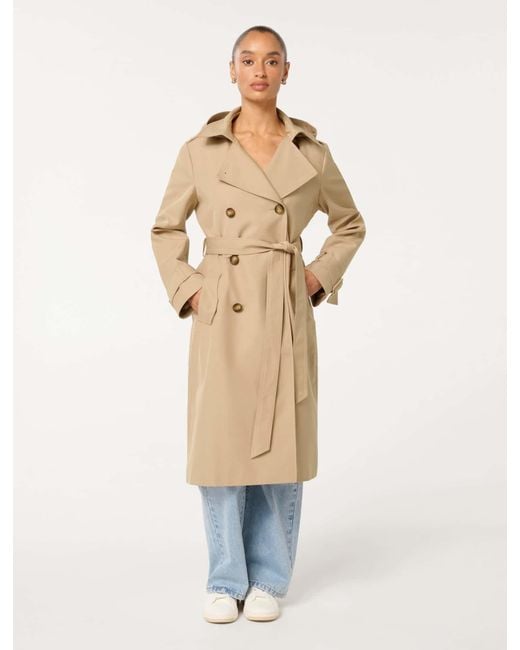 Forever New Natural Maggie Petite Hooded Trench Coat