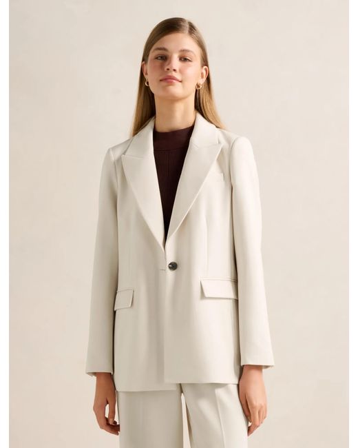 Forever New Natural Oaklyn Single Breasted Blazer Jacket