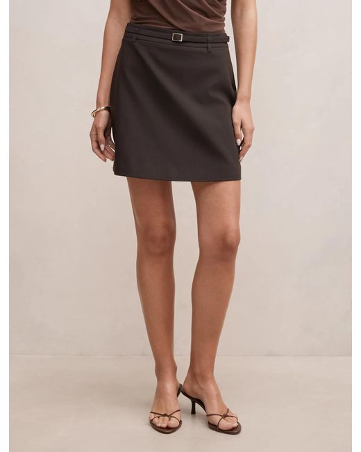 Forever New Brown Eloise Belted Mini Skirt