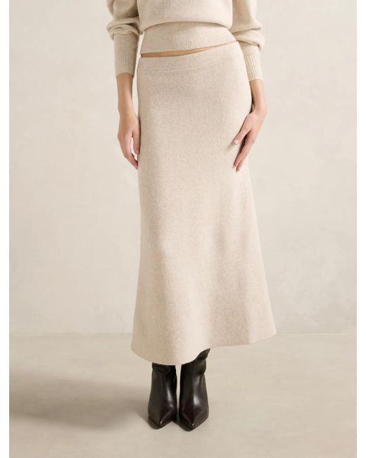Forever New Natural Cora Knitted Midi Skirt