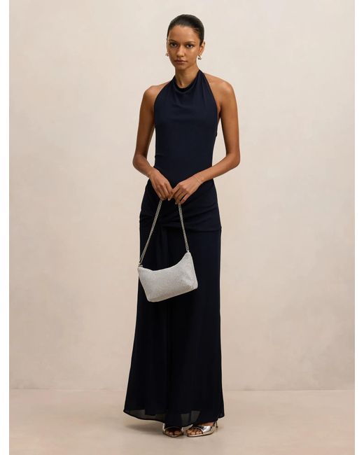 Forever New Blue Abby Petite Halter Maxi Dress
