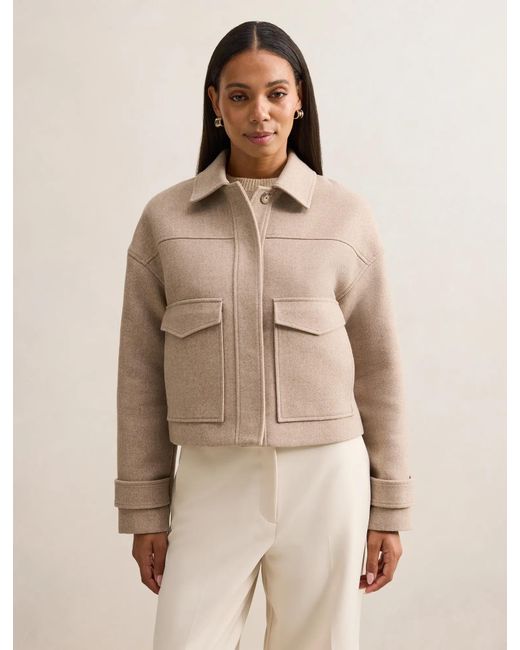 Forever New Natural Kelsey Cropped Jacket