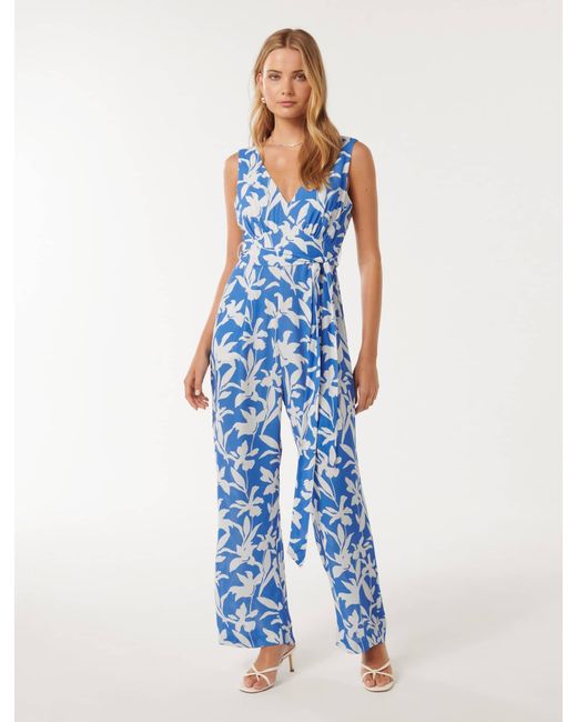 Forever New Blue Tamsin Casual Jumpsuit