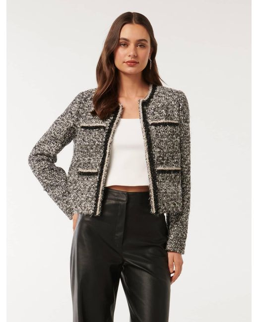 Forever New Gray Nina Boucle Jacket