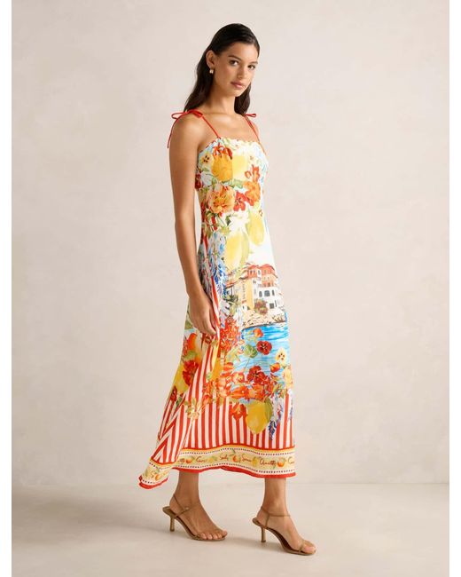 Forever New White Sicilia Printed Midi Dress