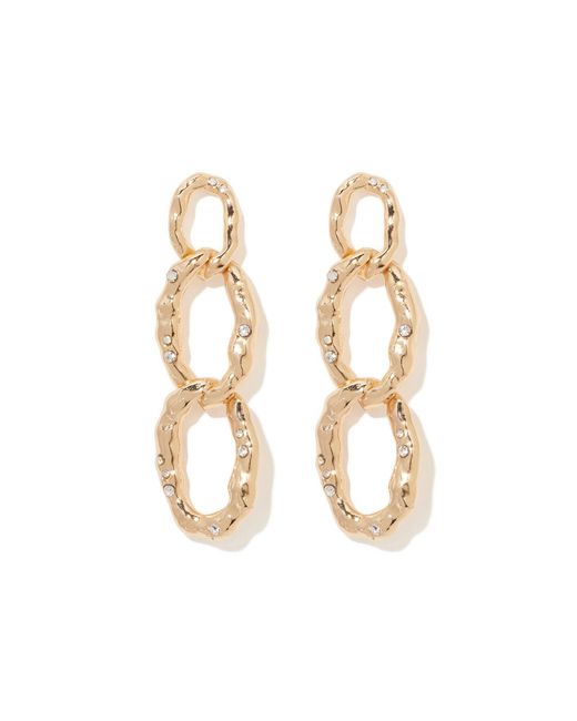 Forever New White Signature Danika Crystal Textured Drop Earrings