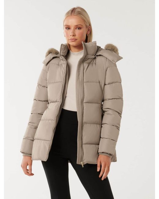 Forever New Natural Dannie Puffer Coat